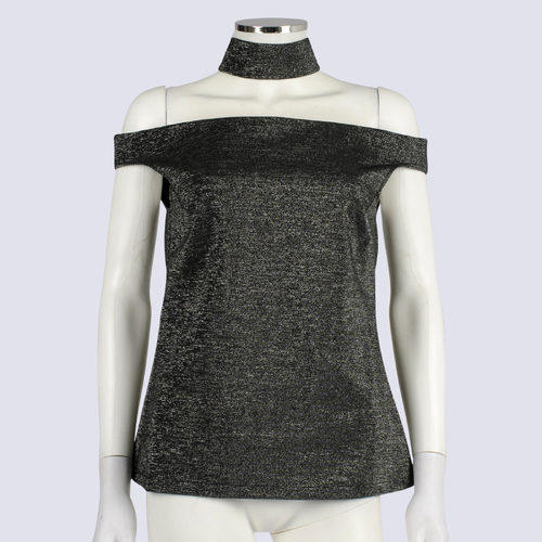 Witchery Collar Shimmering Sleeveless Top