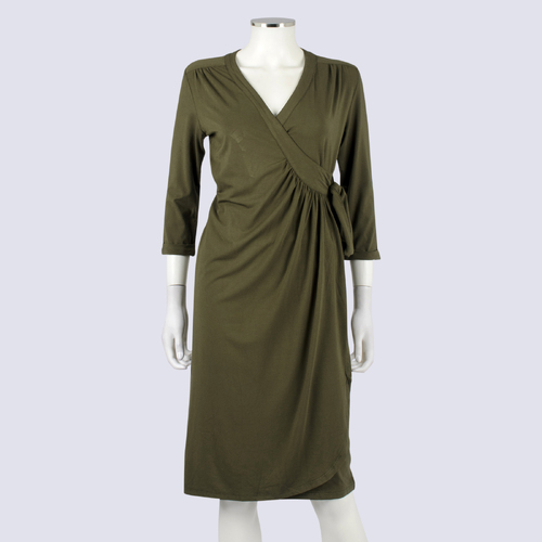 NWT Bambu 3/4 Sleeve Faux Wrap Dress