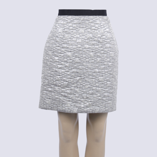 Scanlan Theodore Silver Brocade Mini Skirt