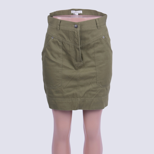 Shona Joy Khaki Mini Denim Skirt
