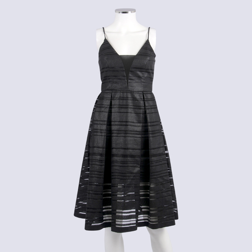Forever New Black Strappy Pleated Cocktail Dress