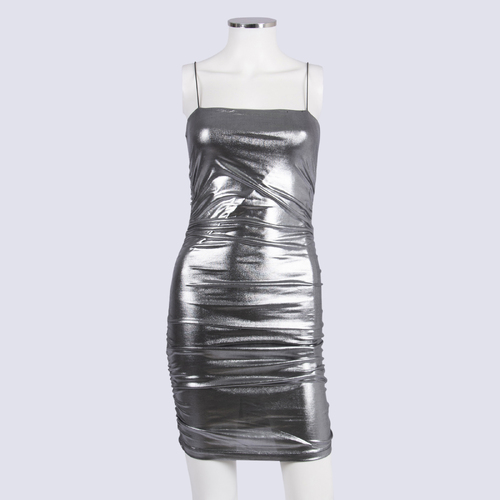 Bardot Metallic Ruched Bodycon Dress