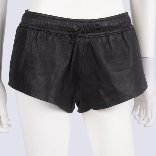 Isla Black Leather Hot Pants