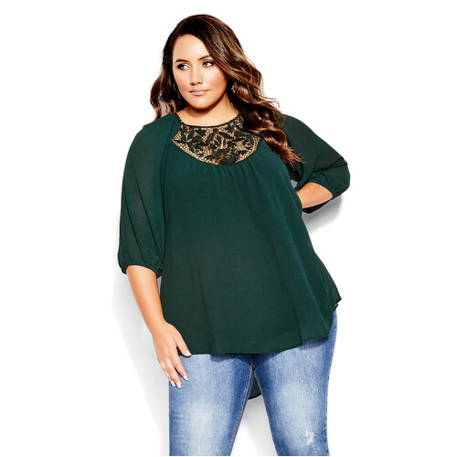 NWT City Chic Lace Love Jade Top