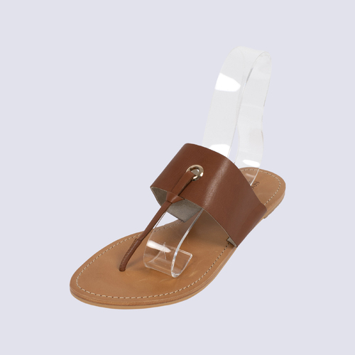 NWOT Seed Brown T-strap Flat Sandal