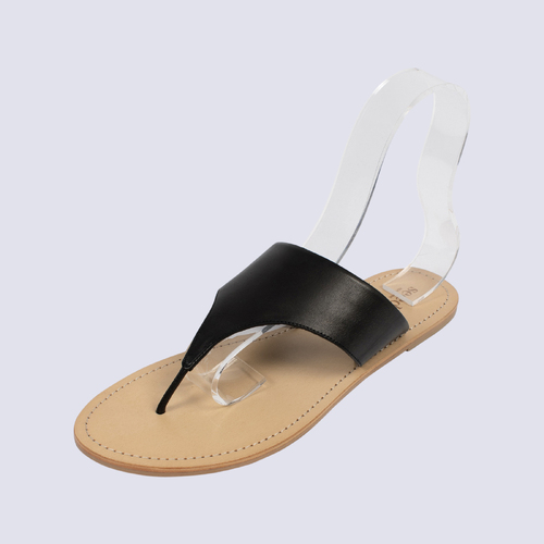NWOT Seed Black T-strap Flat Sandal