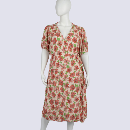 Forever New Hibiscus Print Wrap Dress