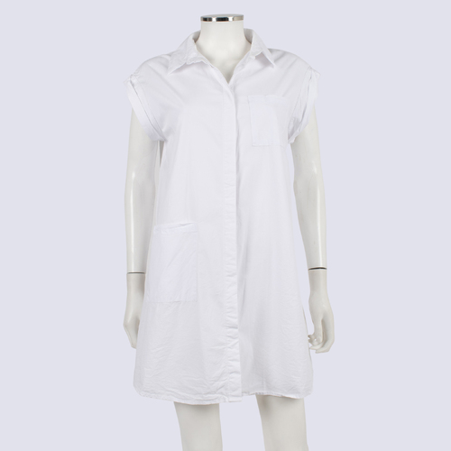 Calli White Cotton Shirt Dress