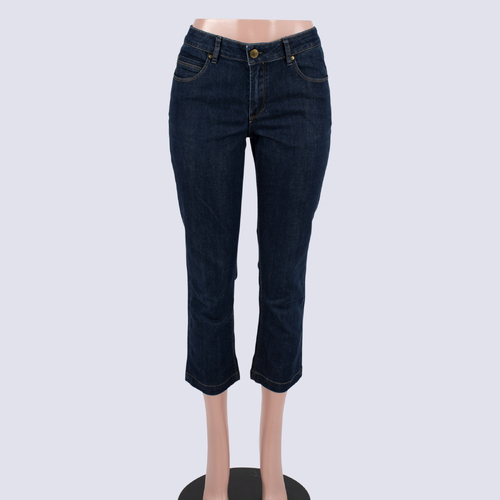 JAG Blue Mid Rise Turn-up Crop Jeans