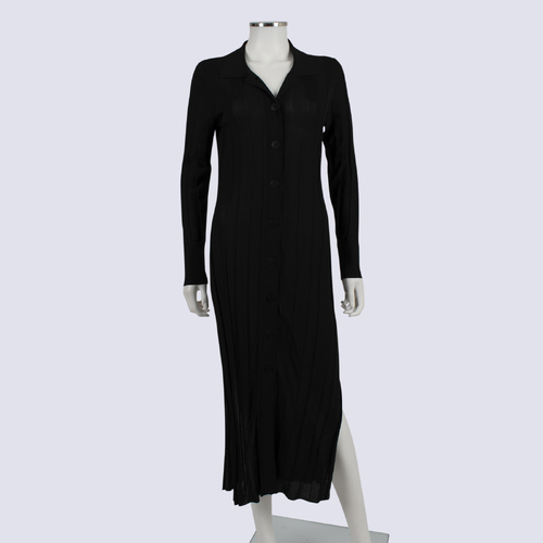Veronika Maine Black Long Line Fine Knit Cardigan 