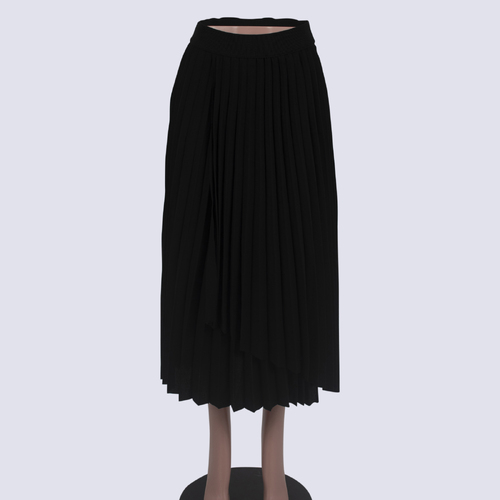 Cos Black Layered Pleat Skirt