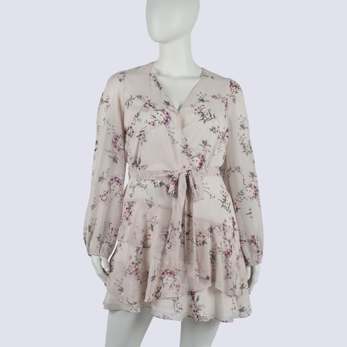 NWT Forever New Sheer Floral Frill Dress