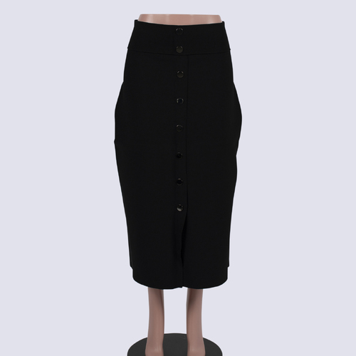 NWOT Veronika Maine Black Milano Skirt W Button Detail