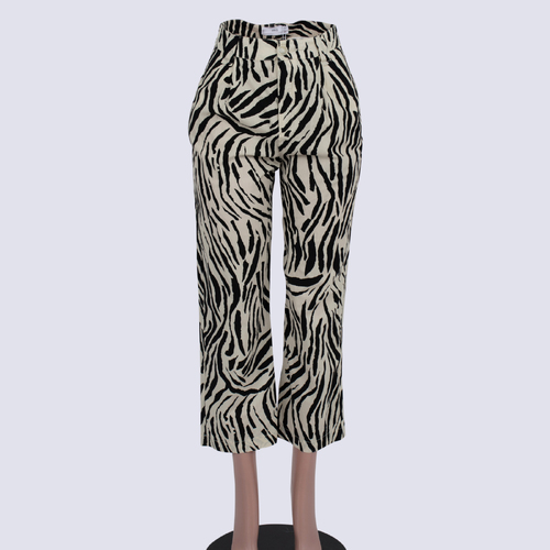 MNG Cotton Zebra Print Pants