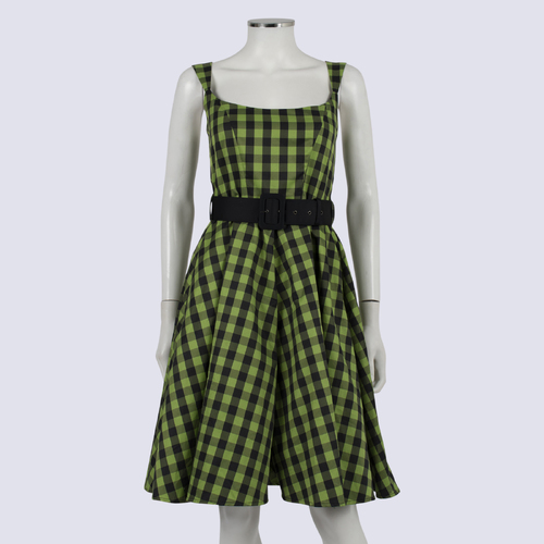 Route Sixty Six 50's Fit 'n Flare Check Dress W Tulle Skirt