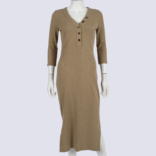 Witchery Knit 3/4 Sleeve Dress in Biscuit
