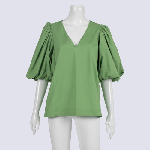 Witchery Green V-neck top W Balloon Sleeves