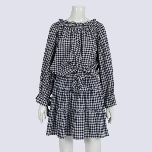 LJC Designs Gingham  Top and Tiered Mini Skirt Set