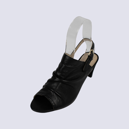 Gino Ventori Black Leather Sandals