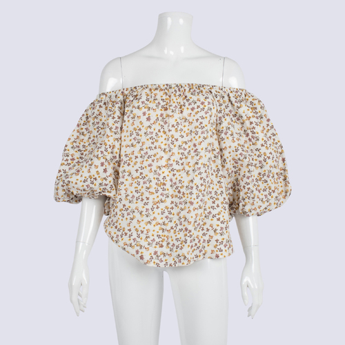 French Connection Puff Sleeve Floral Top