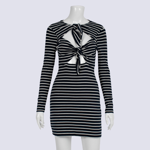 Alice McCall LS Striped Front Knot Dress