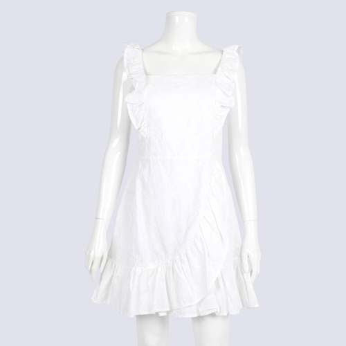 Seed White Dress With Shirred Waist
