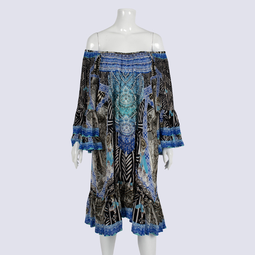 NWT Fashion Spectrum Felicity Silk Off-shoulder Dress Mauritania