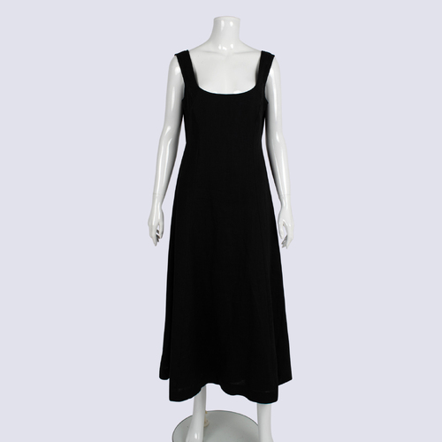 Assembly Black Linen Dress With Back Cut Out