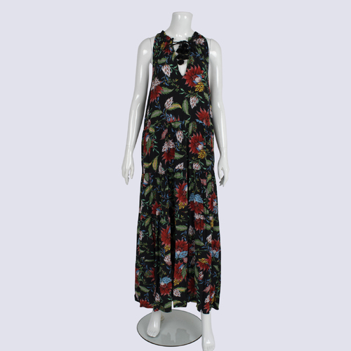 Sussan Floral Sleeveless Tiered Maxi Dress