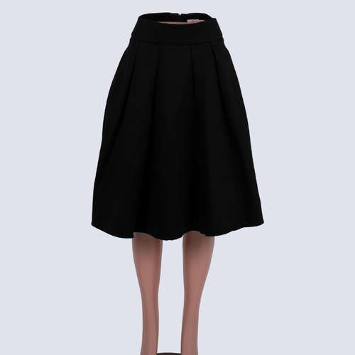 Review Black Pleat Circle Skirt