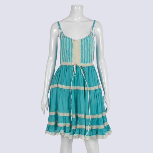 Tree of Life Strappy Swing Dress With Embroidery Detail