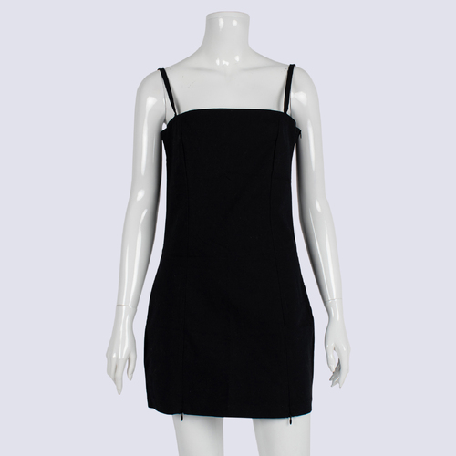 NWT Afends Black Strappy Linen Column Dress