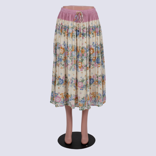 Sportsgirl Floral Skirt With Drawstring Waist