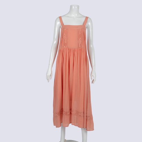 Auguste Peach Swing Mini Dress With Lace Detail