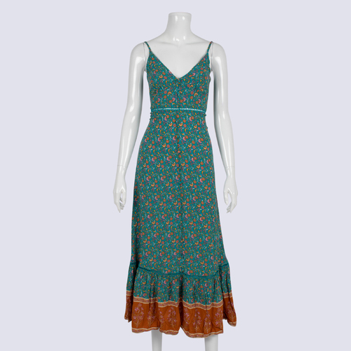 Mooloola Floral Print Button-Down Strappy Dress