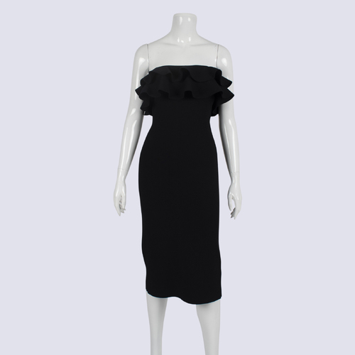 Scanlan Theodore Black Strapless Dress