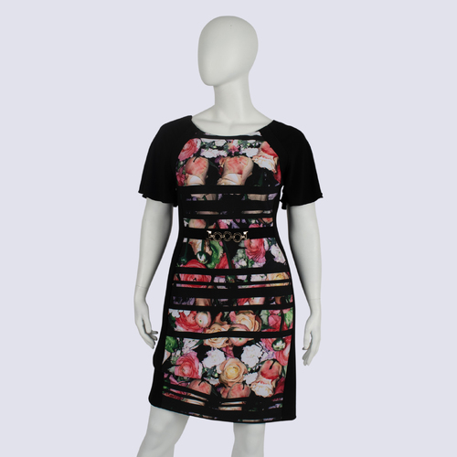 Joseph Ribkoff Black Floral Print Dress