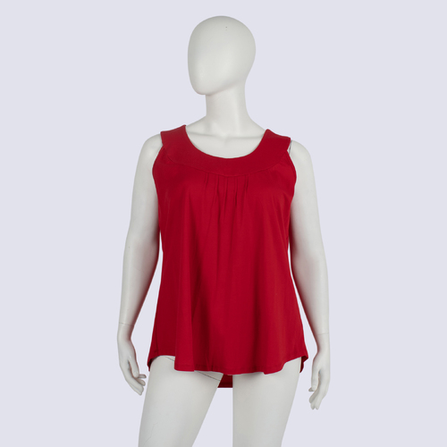NWOT Taking Shape Red Cotton Tank Top Pintuck Front