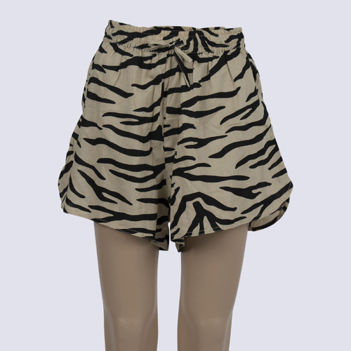 Cartel & Willow Zebra Print Cotton Shorts