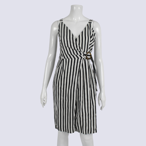 CUE Stripe Linen Wrap Dress