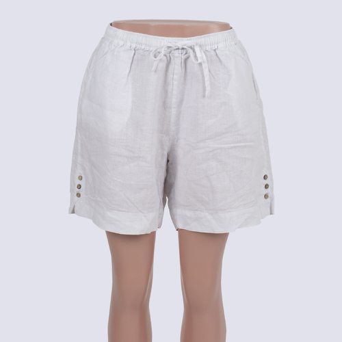 Verge White Linen Shorts