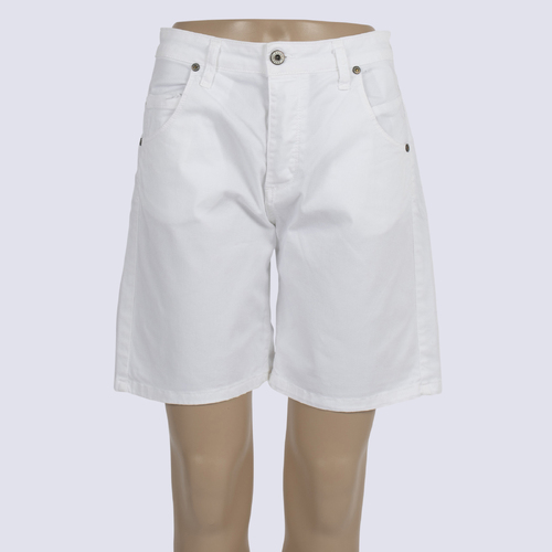 Please Now White Denim Shorts