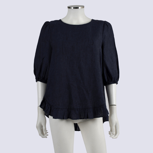 NWT Sussan Imp Ink Linen Top