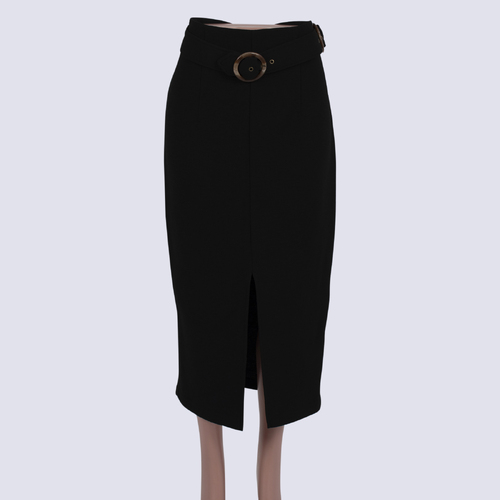 Sheike Black Pencil Skirt with Belt