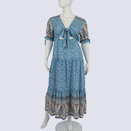 For Soul Camila Blue Floral Boho Maxi Dress
