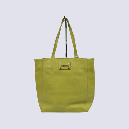 NWT Claudia Firenze Lime Green Leather Tote Bag