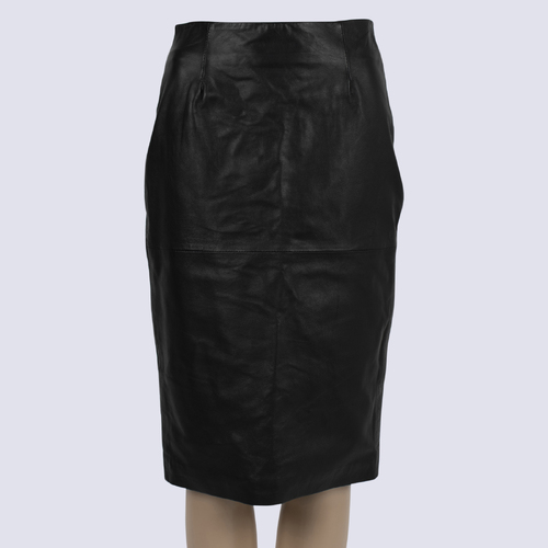 NWT Oxford Black Charlie Pencil Leather Skirt