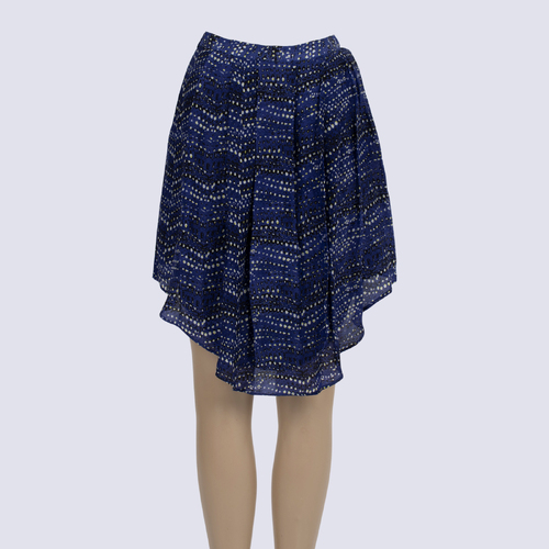 Witchery Blue Spot Asymmetric Skirt