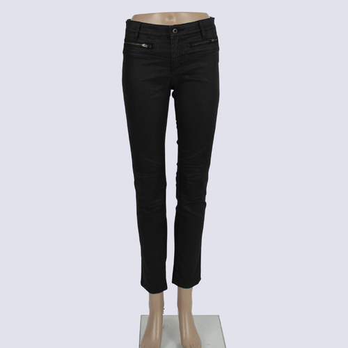 Witchery Black Coated Jeans with Zip Pockets