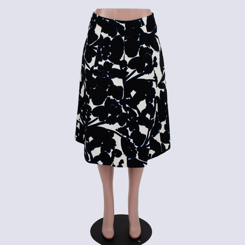 Veronika Maine Black Floral A Line Skirt